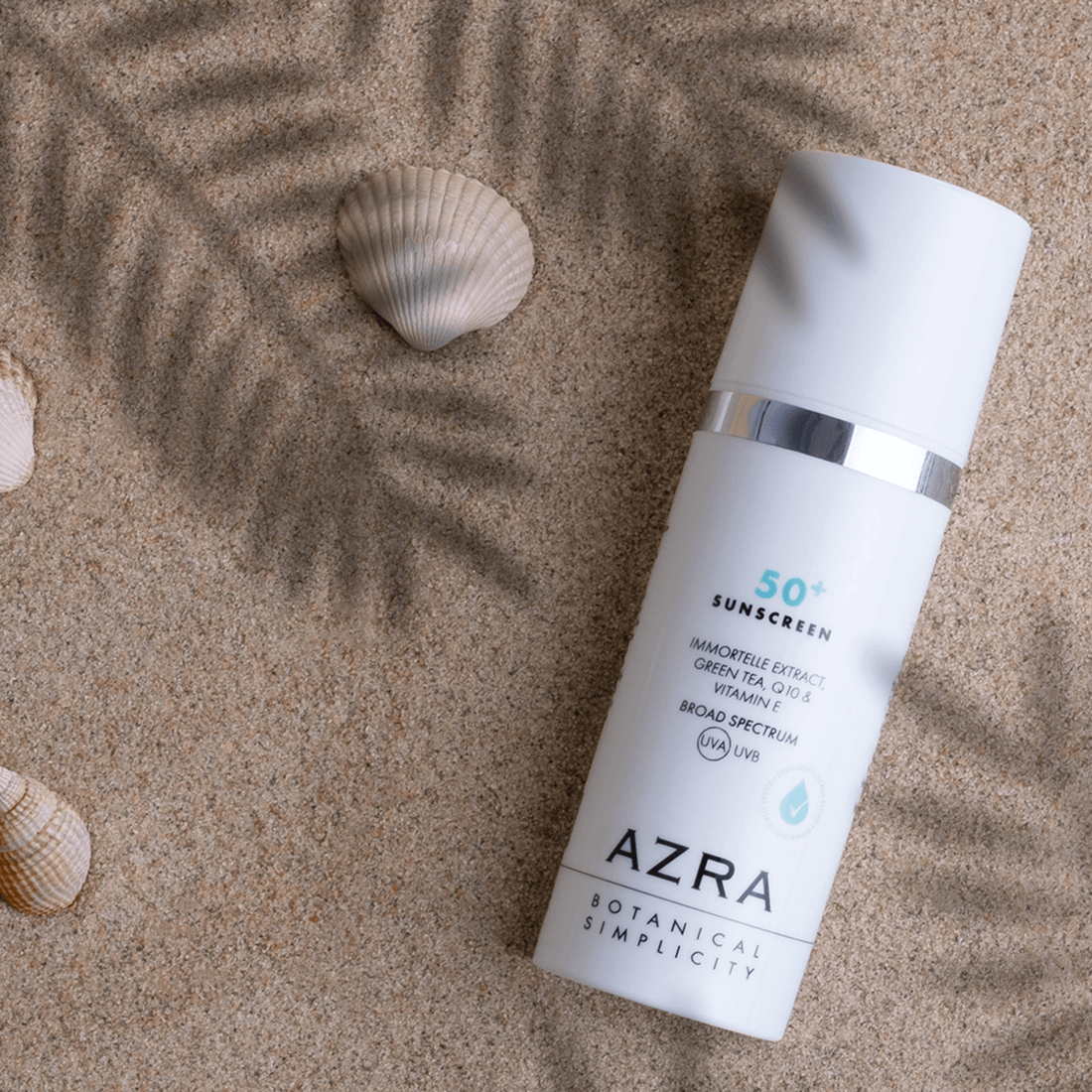 Sunscreen SPF50+ Immortelle, Green tea, Vitamin E & Q10 Antiaging Moisturizer