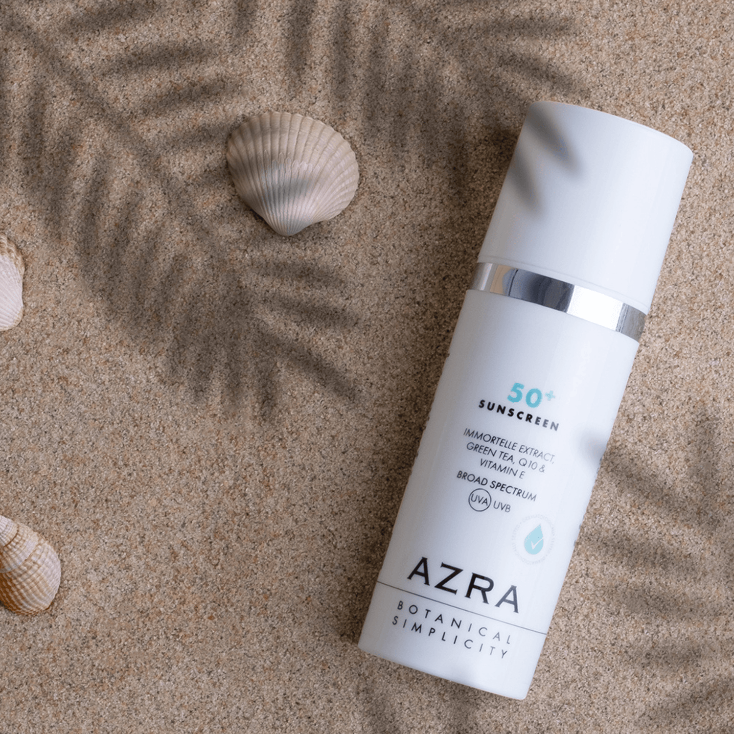 Sunscreen SPF50+ Immortelle, Green tea, Vitamin E & Q10 Antiaging Moisturizer