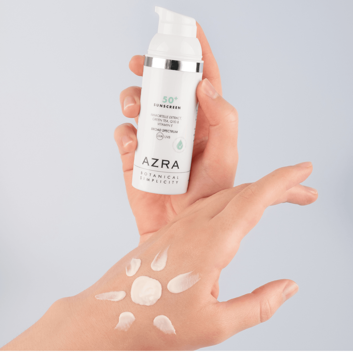 Sunscreen SPF50+ Immortelle, Green tea, Vitamin E & Q10 Antiaging Moisturizer