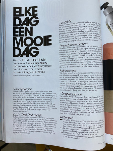 Zoals te zien in Vogue Magazine