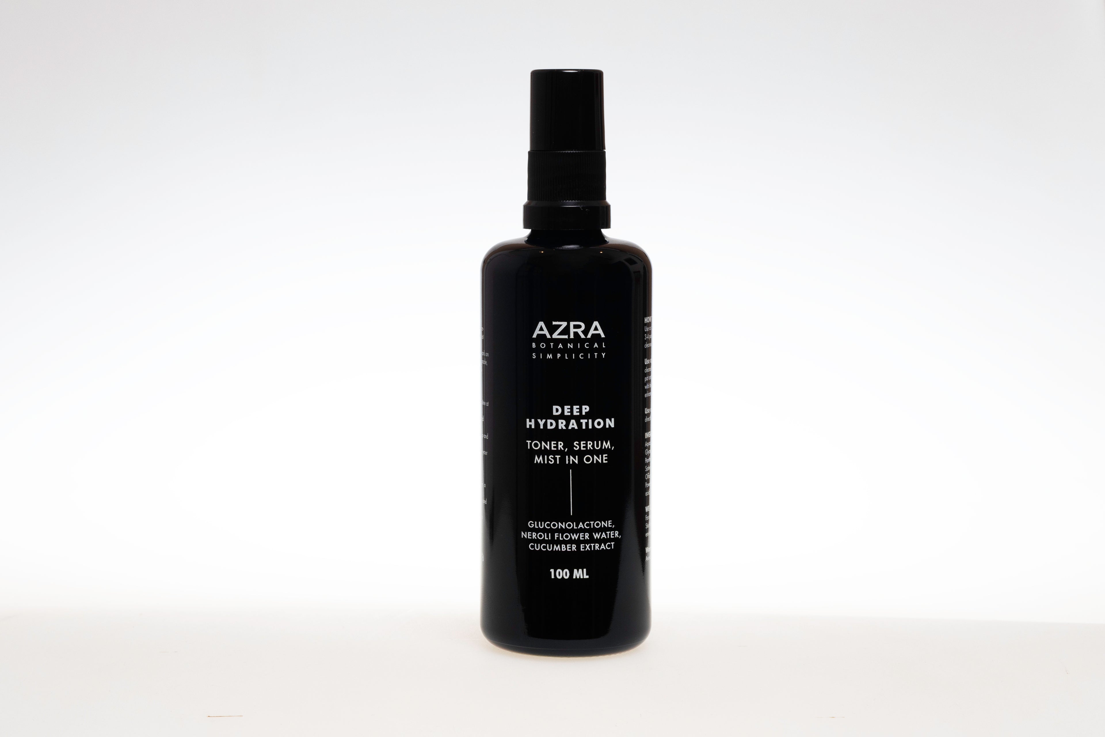 Deep Hydration product bottle on marble counter