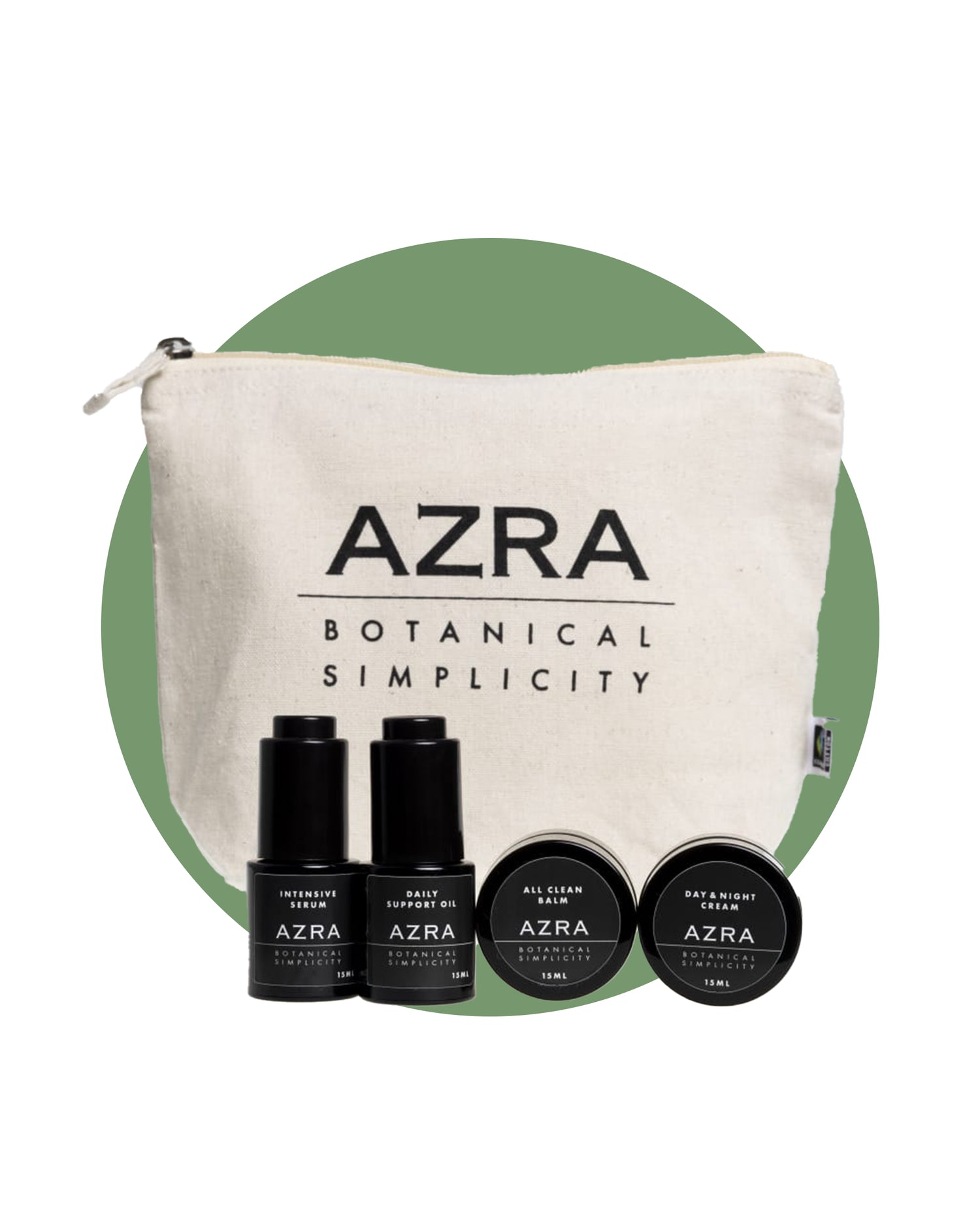 AZRA Botanical Simplicity Set- Complete Skincare Ritual – Travel-Friendly Essentials (4 x 15ml)